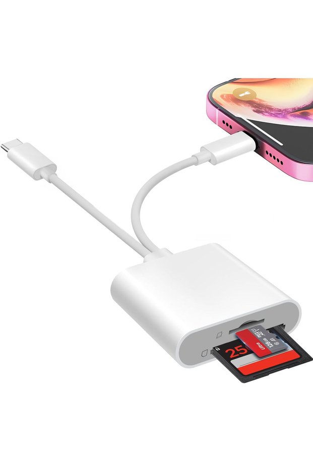 SD Card Reader for iPhone iPad, USB C & Lightning Dual Interface Memory Card Reader, Digital Camera