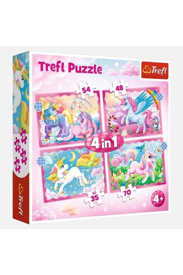 Puzzle 4 in 1 Unicorns,