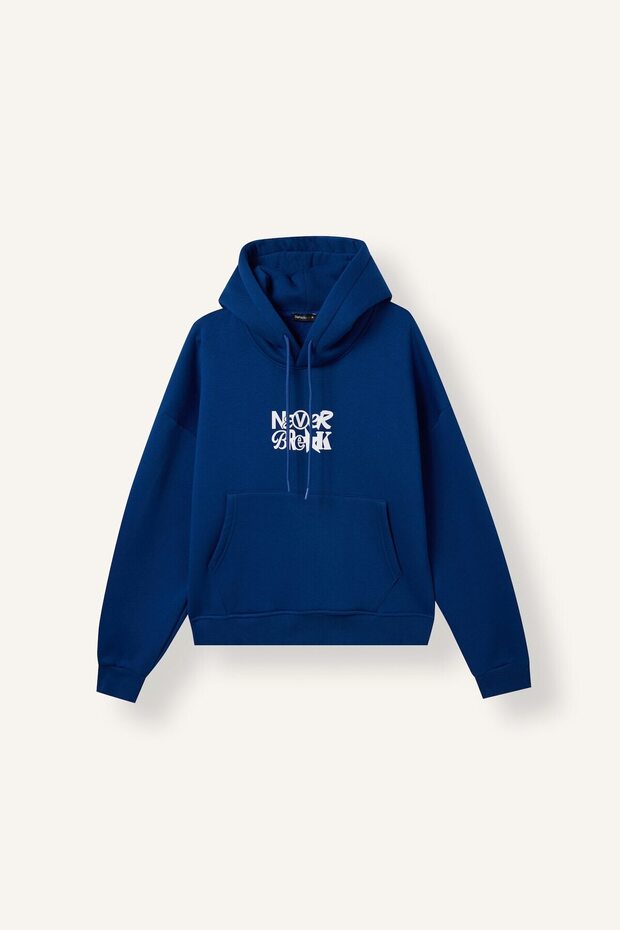Boxy Fit Hooded Printed Sweatshirt J2057Ax26Au