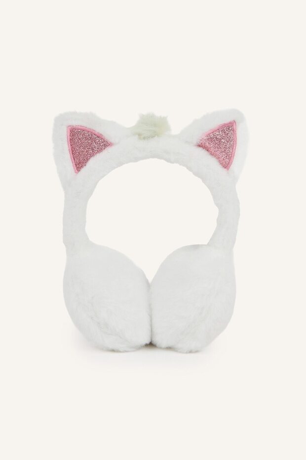 Plush Headphones with Silver Cat Ear Detail, for Girls, I2557A826Wn.