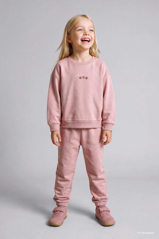 Floral Pattern Printed Thin Sweatshirt 2-Piece Set for Baby Girls I3665A526Wn