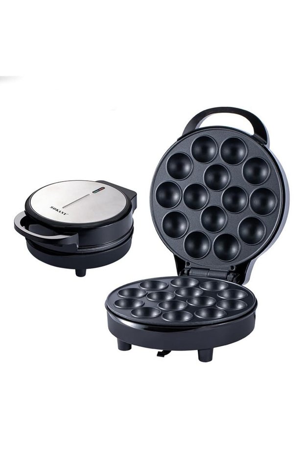 Pop Cake Maker - 1000W Waffle Iron Machine, Cupcake Machine with Non-stick Coating and Led Indicator