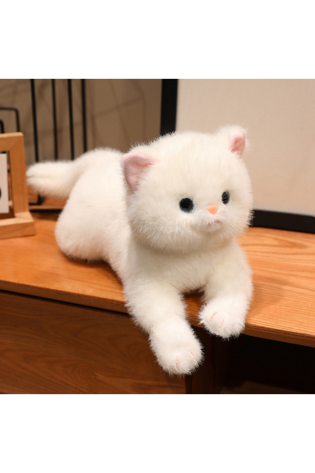 30cm white pattern Cute Kitten Plush Toys Stuffed Animals Pet Lie Down Doll Pillow Plushies Soft Toy