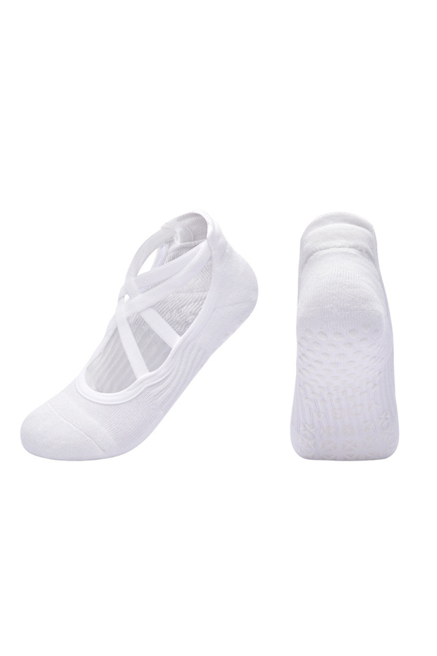 EUR 35-40 US 4.5-8.5 White Women Non-Slip Breathable Yoga Socks Ladies Bandage Backless Pilates Sock