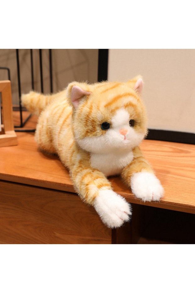 30cm Brown pattern Cute Kitten Plush Toys Stuffed Animals Pet Lie Down Doll Pillow Plushies Soft Toy