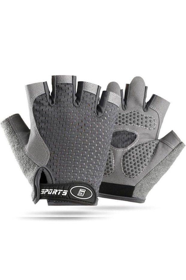 M black 1Pair Outdoor Sports Cycling Half Finger Gloves For Boys Girls, Antislip Breathable Thin Spr