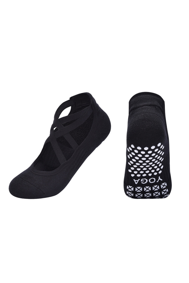EUR 35-40 US 4.5-8.5 Black Women Non-Slip Breathable Yoga Socks Ladies Bandage Backless Pilates Sock