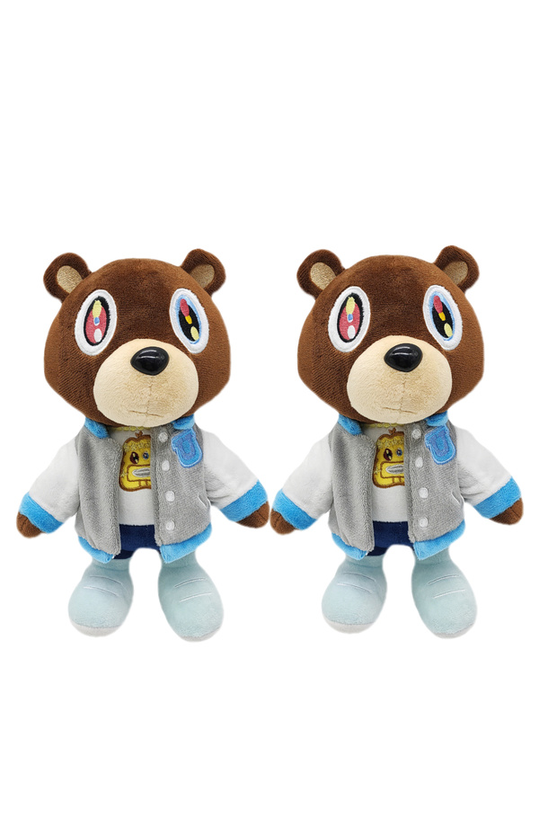 2pcs 26cm Kawaii Kanye Dropout Bear Teddy Bear Plush Toys Kanye West Graduation Soft Stuffed Home Ro