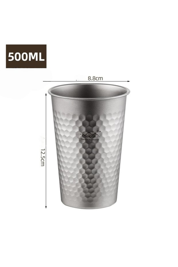 500ml 350/500/600 ml Home Outdoor Camping Picnic Beer Cups Pure Titanium Drinking Cups Water Tumbler