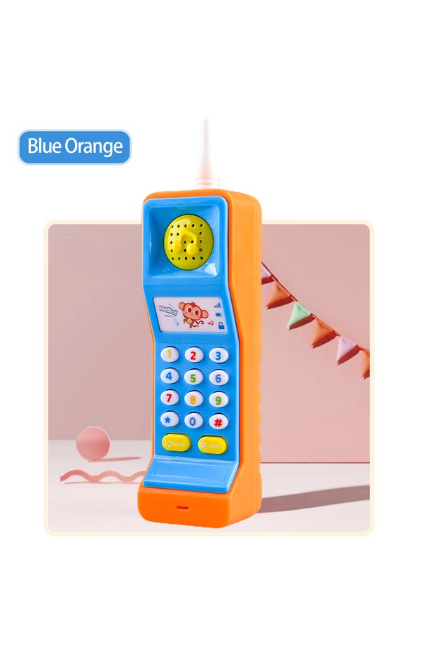 Blue Mobile Phone Toys, Smart Phone Music Light Sound Pretend Play Baby Learning Smartphone Toy Gift