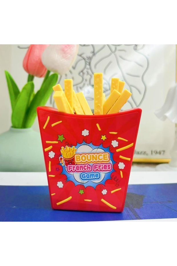 Red 1pc Flying French Fries Desktop Game Draw French Fries Toy Party Multiplayer Tabletop Game Prank