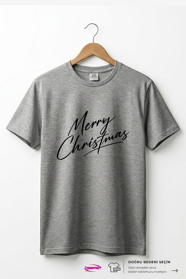 Unisex Merry Christmas-Themed Stylish and Elegant Printed 100% Cotton Basic T-Shirt.