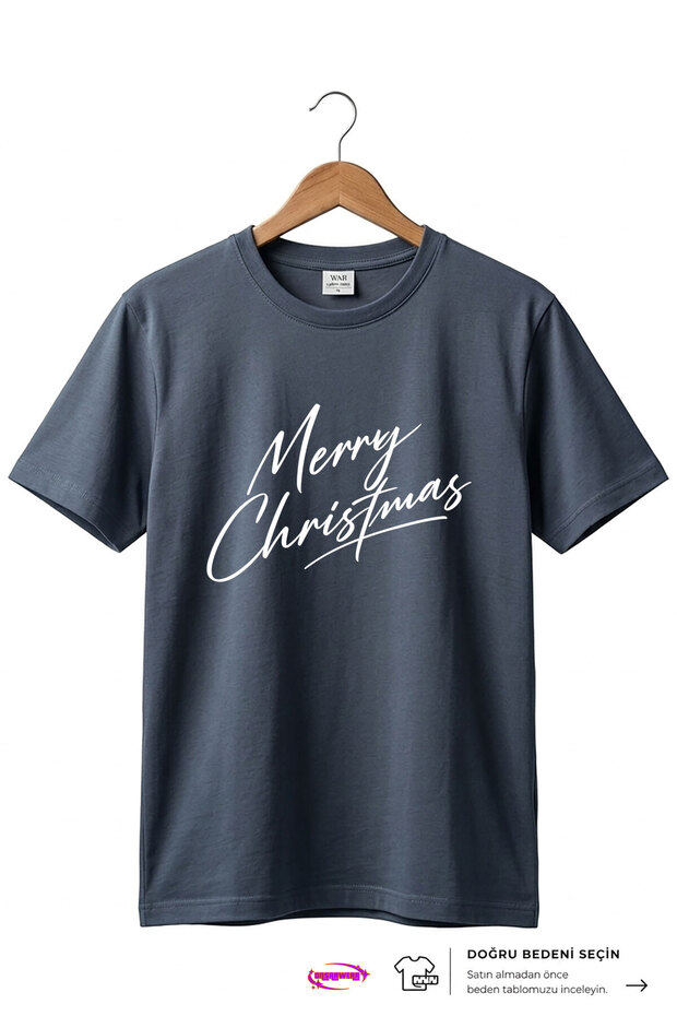 Unisex Merry Christmas-Themed Stylish and Elegant Printed 100% Cotton Basic T-Shirt.