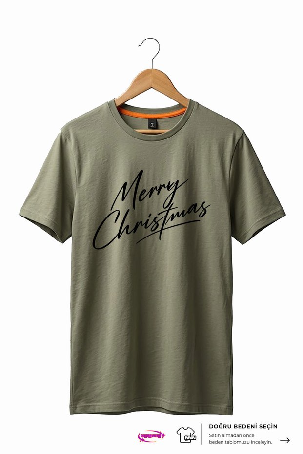 Unisex Merry Christmas-Themed Stylish and Elegant Printed 100% Cotton Basic T-Shirt.
