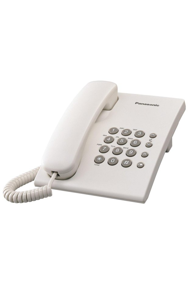 هاتف باناسونيك KX-TS500FXW، أبيض اللون.