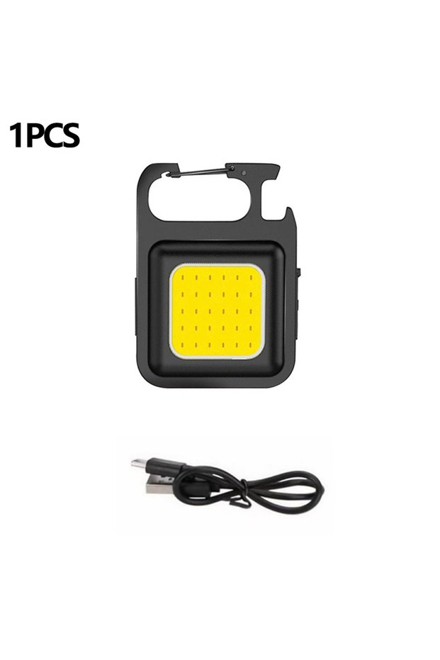 Plastic buckle light Mini Flashlight Keychain Light COB Work Light USB Rechargeable Lamp with 90° Fo