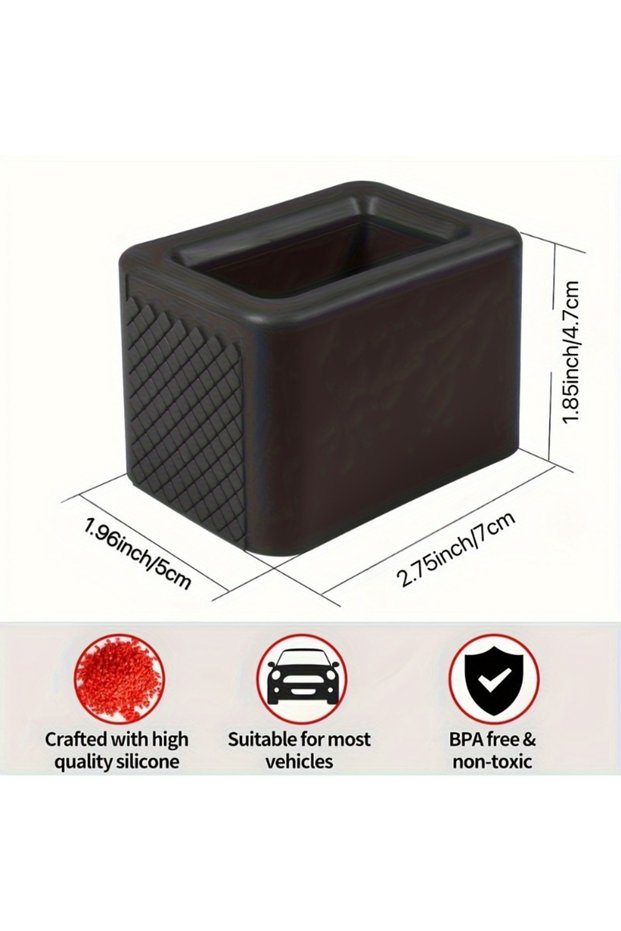 Black Universal Soft Silicone Seat Belt Buckle Retainer - Secure and Comfortable Booster for All Veh