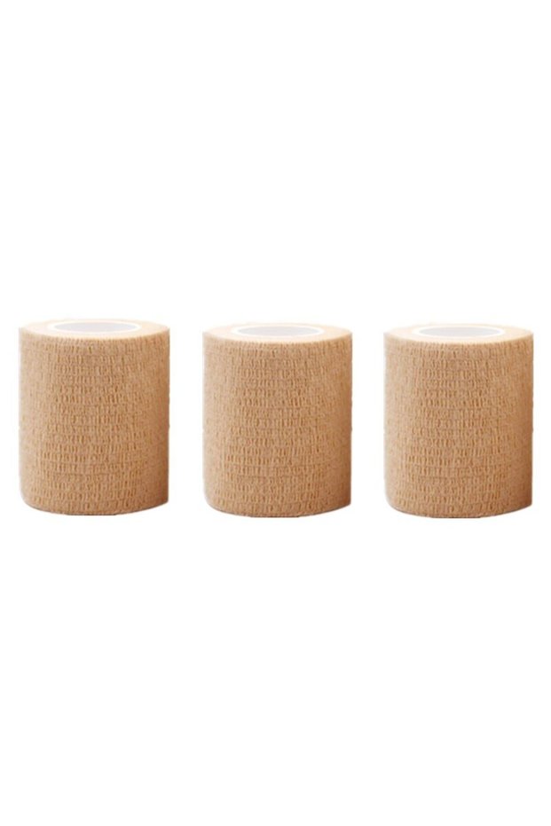 3pcs skin color 5cm 3pcs Disposable Self Adhesive Elastic Bandage 5cm*4.5m for Handle Tube Tightenin
