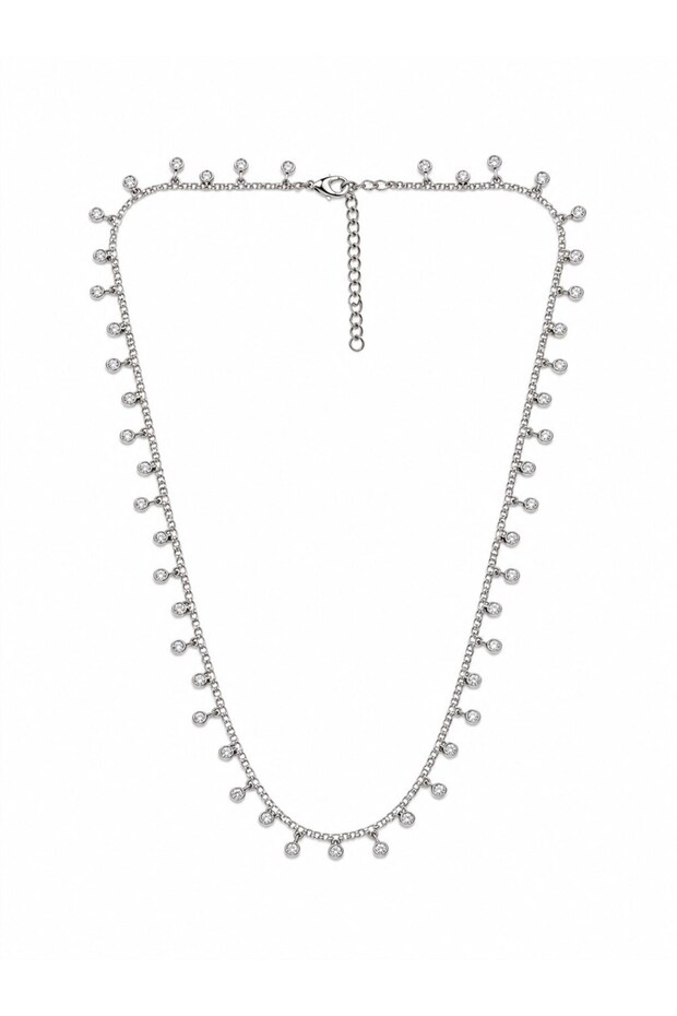 Round Stone Waterway Silver Necklace