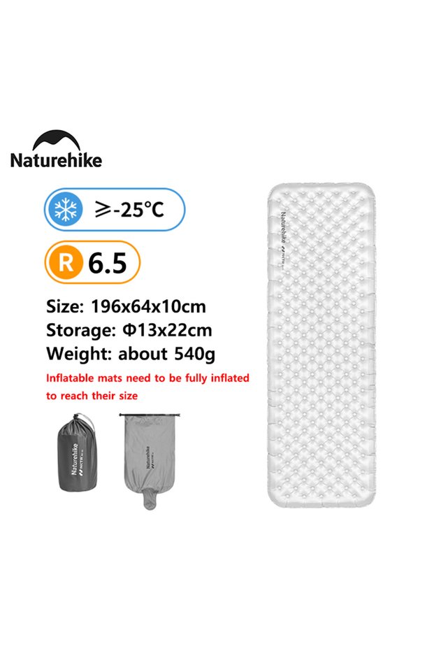 L - 196x64x10cm 2026 6.5 High R-Value Camping Sleeping Air Mattress Ultralight