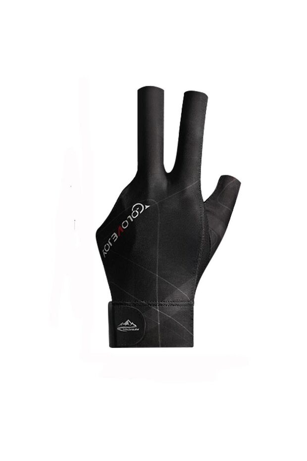 black-gray 1PCS Breathable Snooker Billiard Left Hand Three Fingers Snooker Billiard Glove Elasticit
