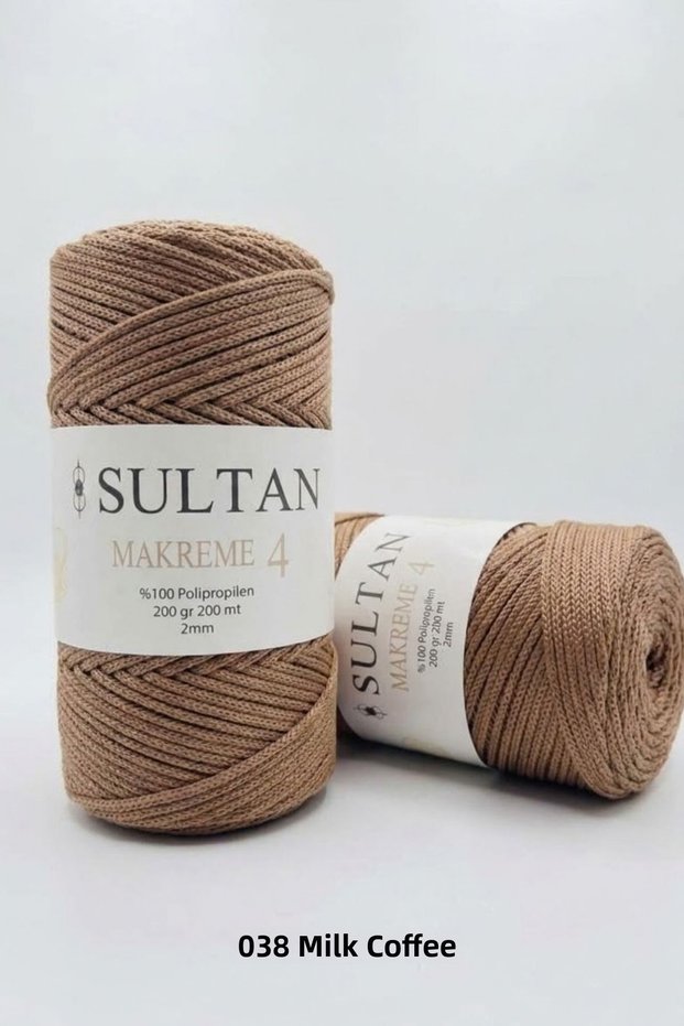 1 piece sultan macrame 4 strand 200 grams 200 meters 2 mm for bags, wallets, placemats, runner, baskets, wall decorations, canvas bag making, macrame weaving cord. color: 4038