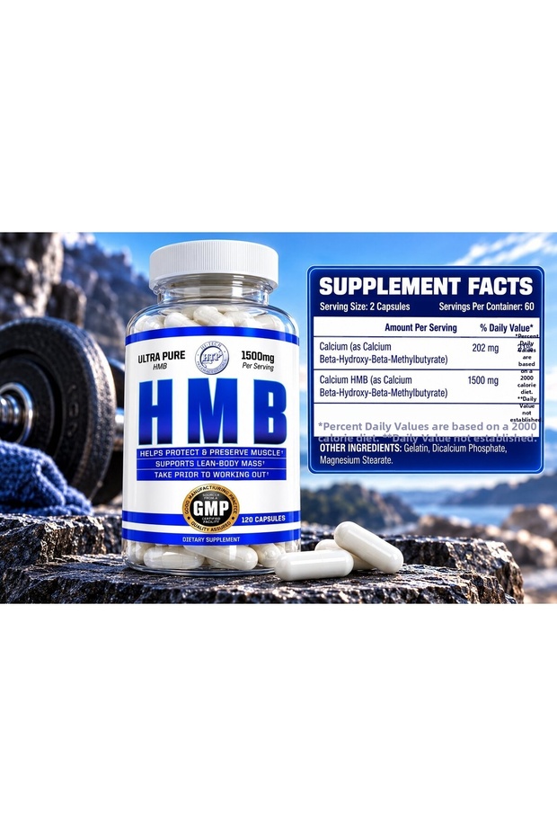 HiTech HMB Calcium Beta-Hydroxy-beta-Methylbutyrate 1500 mg, 120 Capsules