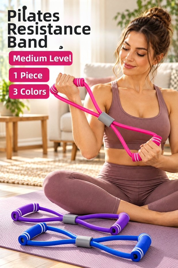 Fitness Resistance Band, Pilates Exercise Band, Elastic Stretching Band, Home Muscle Training Equipment