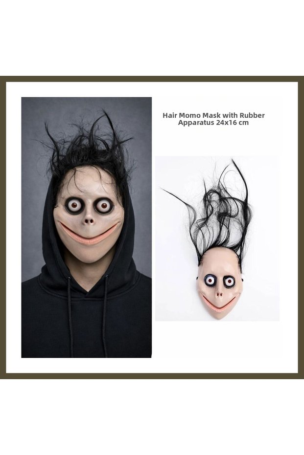 Momo Horror Mask with Hair, 24x16 cm BX