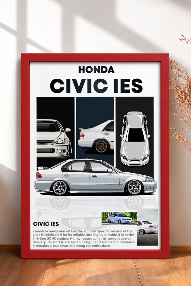 White Classic Japanese Sedan Framed Art Print Car Poster for Garage or Office Wall Decor OTO038