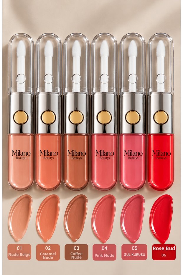 Shiny Liquid Lipstick in 6 Colors – Lip Gloss – Nude, Pink, and Red Shades