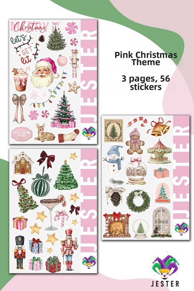 Christmas, New Year's—3 PAGES, Stickers, Daily, Planner, Bullet Journal, Scrapbook