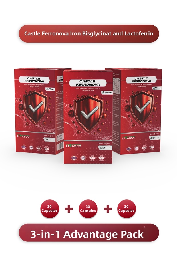 Ferronova Iron Bisglycinate, a Food Supplement Containing Lactoferrin, Vitamin C, and Copper.