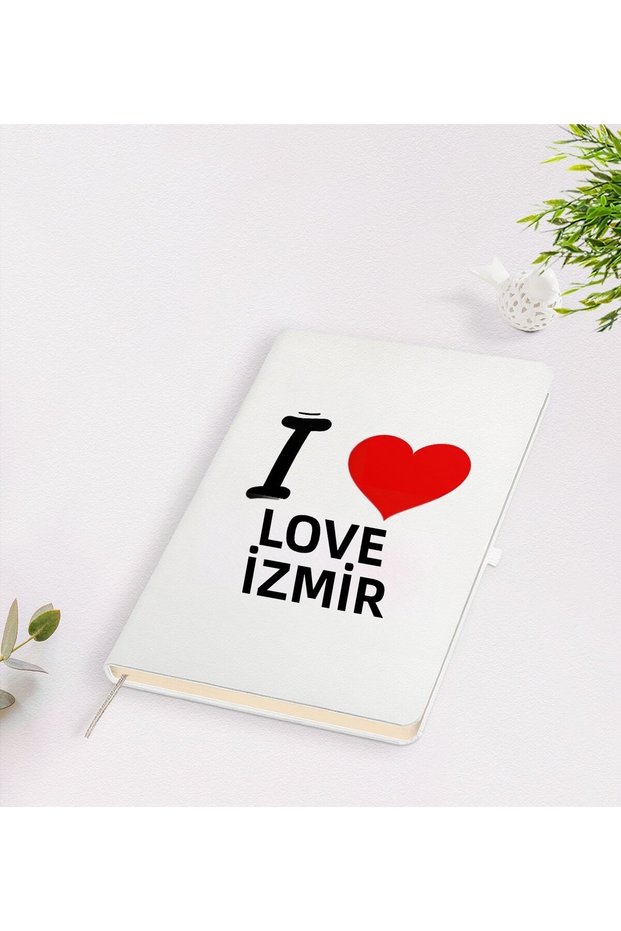 "I Love İzmir" White Notebook - Model 1