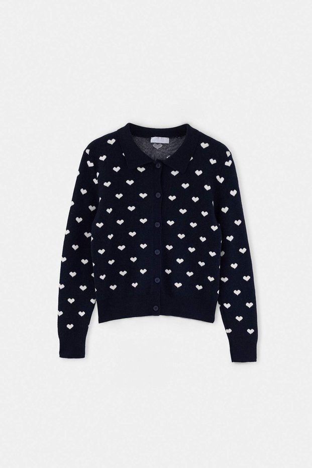 Navy Blue Girls' Cardigan Tkdaw27Hi00022