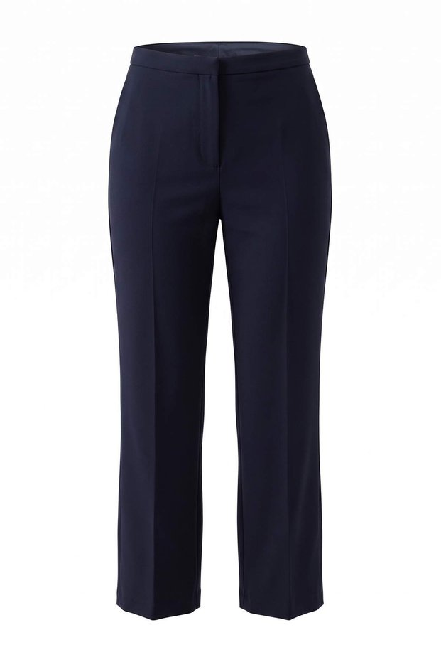 Navy Blue Ironed Lycra Woven Trousers Twoaw27Pl00173