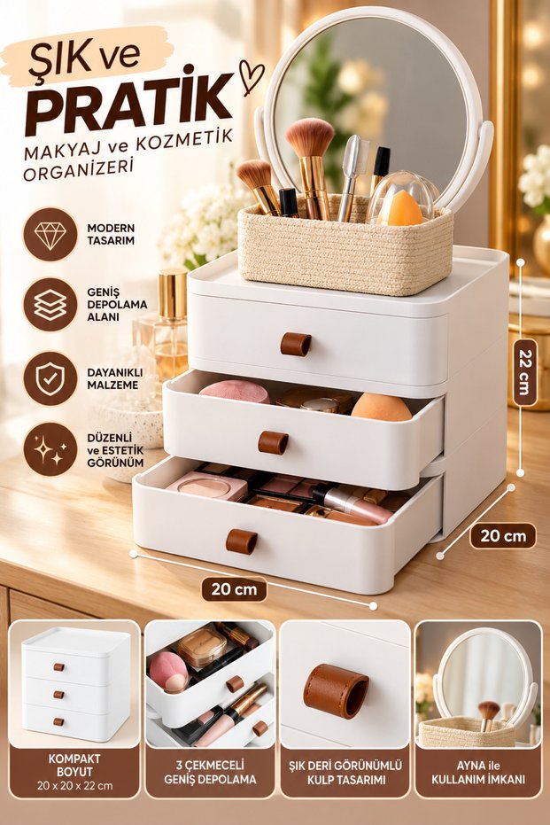 3 Drawer Plastic Organizer, Cabinet, Organizer
