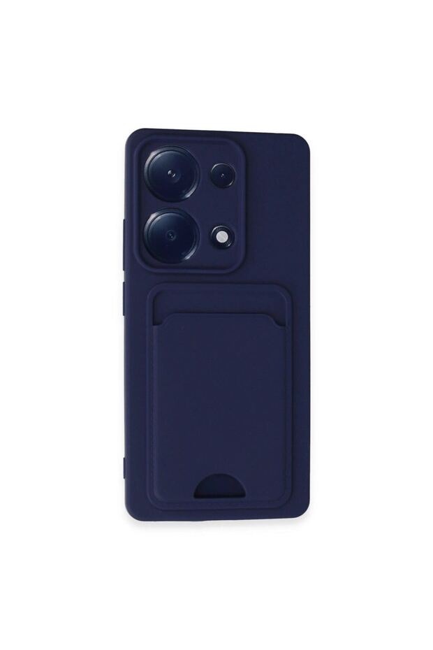 Glb-Stl41414 Redmi Note 13 Pro 4g Case, Silicone with Kelvin Business Card Holder - Navy Blue.