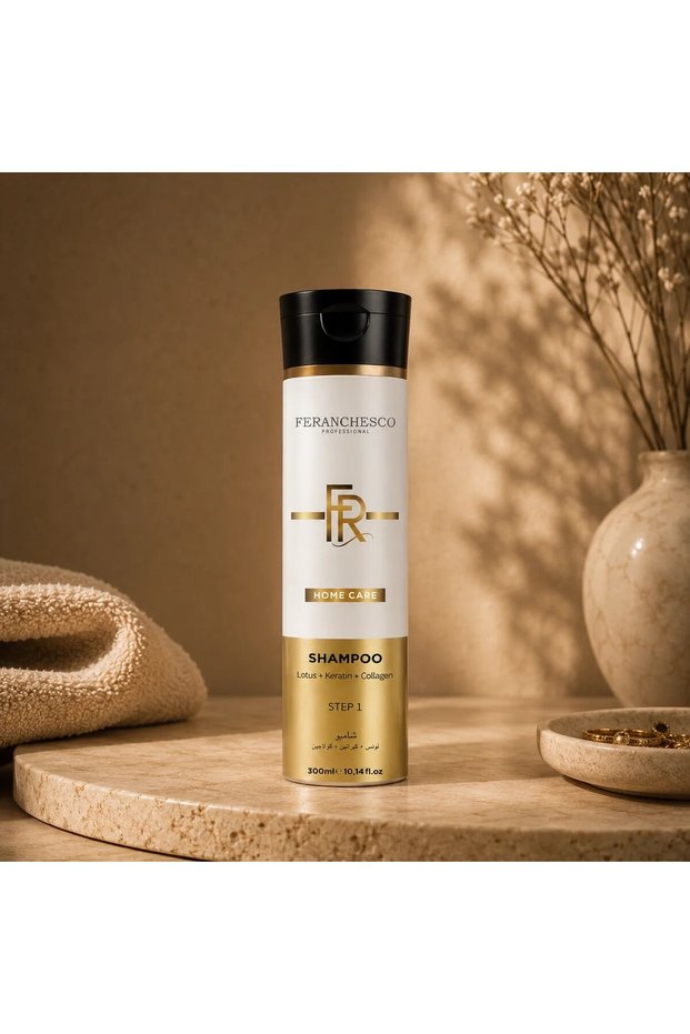 Home Care Keratin Shampoo 300ml with Lotus & Collagen, for Damaged & Treated Hair