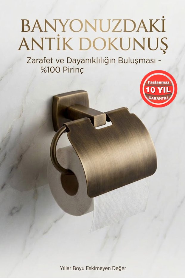 Stainless Brass Antique Milan-Style Toilet Paper Holder with Lid in Antique Finish