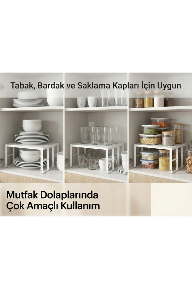 Large Metal Cabinet Shelf Organizer—Plate and Glass Shelf, 275 x 315 x 155 mm