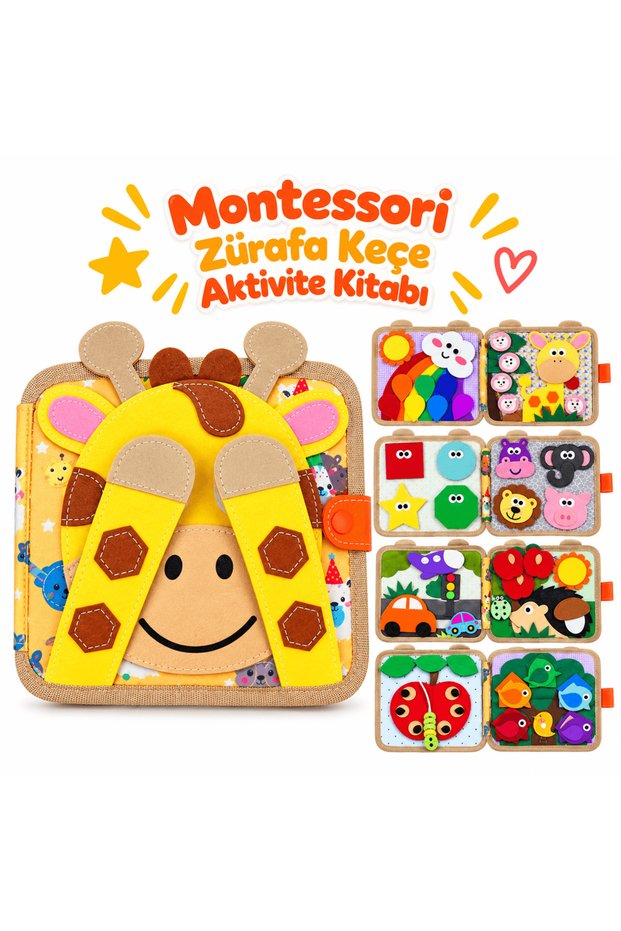 Montessori Felt Busy Board - Giraffe Activity Book