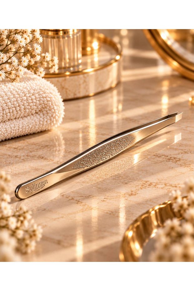 Straight-Tip Tweezers, Solingen Gold Straight-Tip Tweezers No. 116