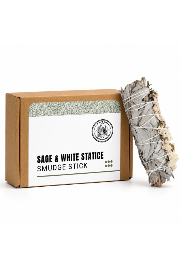 White Sage with White Statice Flowers Smudge Stick Pack of 3