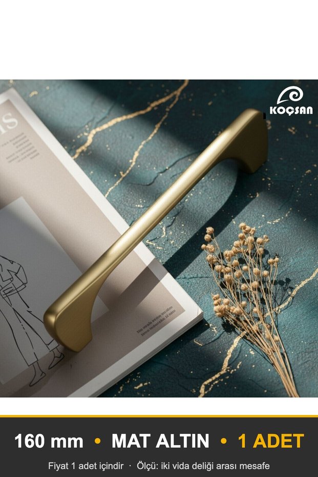 Marsel Matte Gold 160 mm Handle—Luxury Country Kitchen Cabinet and Drawer Handle