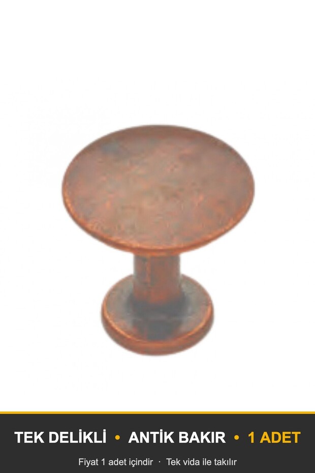 Minimantar Antique Copper Button Handle—Luxury Country-Style Kitchen Cabinet and Drawer Handle