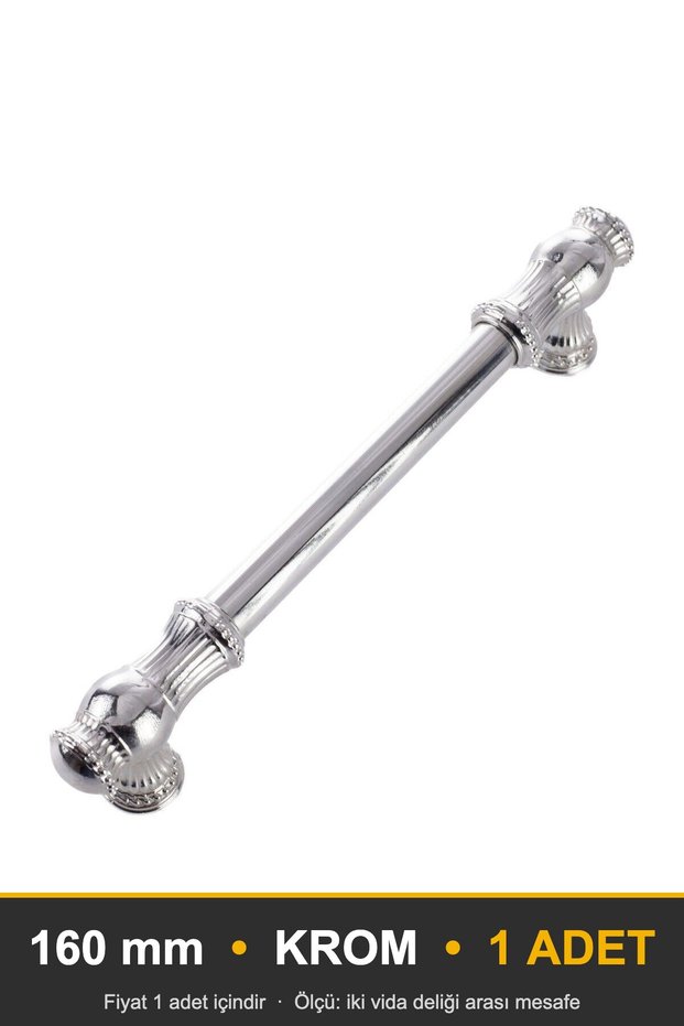 Şehzade Chrome 160 mm Handle—Luxury Country Kitchen Cabinet and Drawer Handle