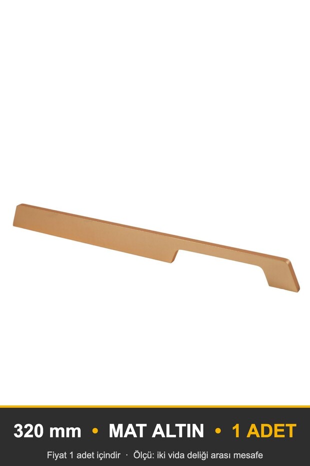 Ayla Modal Furniture Handle, 320 mm, Matte Gold, Kitchen Cabinet and Drawer Handle