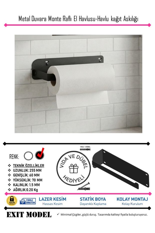 Metal Rack Roll Paper Towel Holder, Paper Towel Holder, Roll Towel Rack Towel Rack