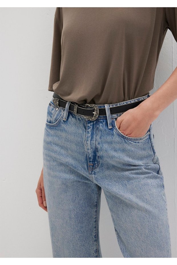 Black Faux Leather Belt 1913108 -900